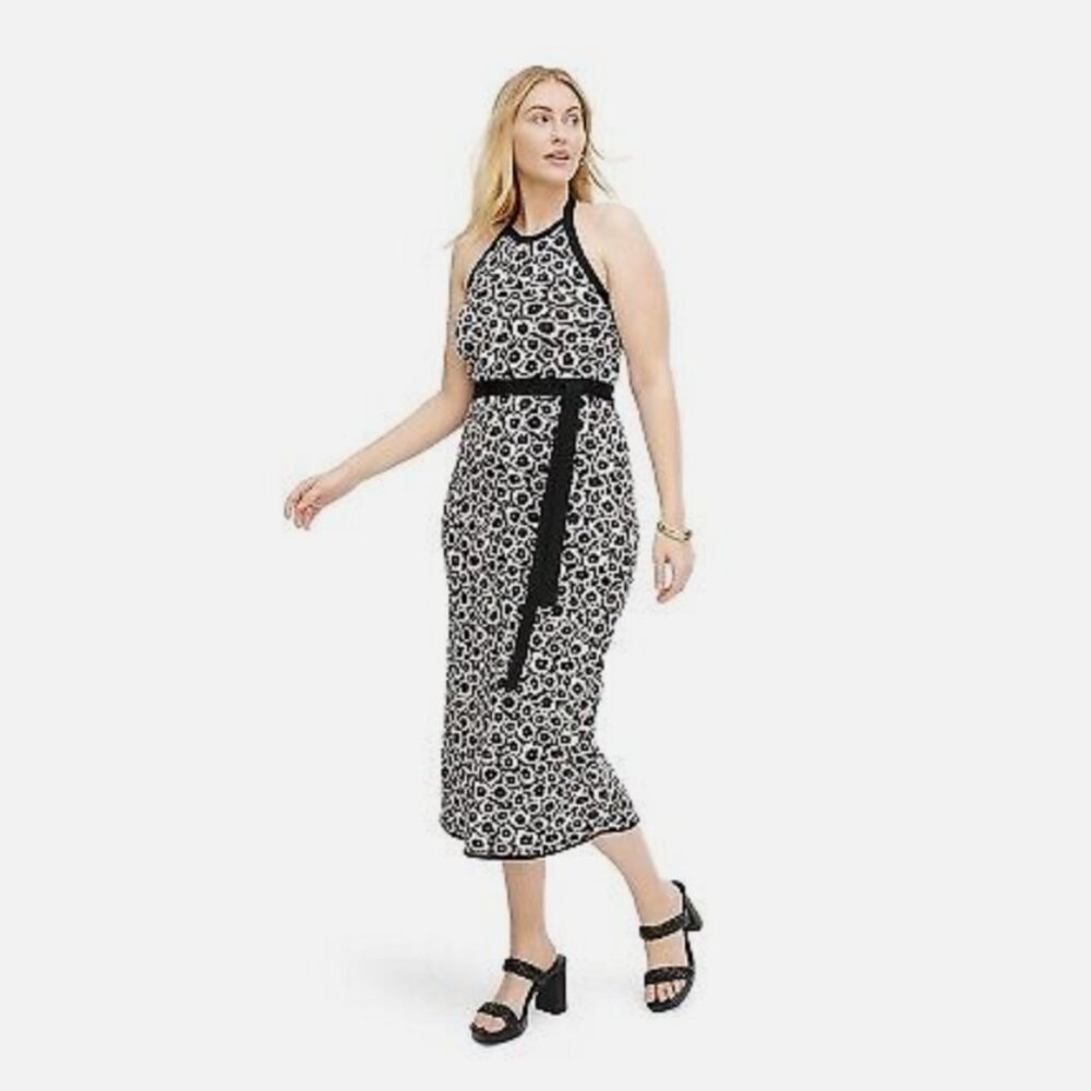 Women's Halter Tie Neck Neutral Poppy Sweaterknit Midi Dress DVF x Targe… - Picture 3 of 4